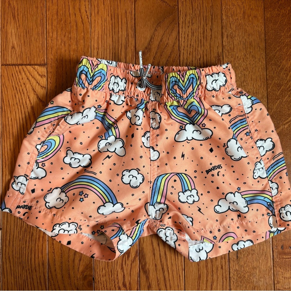 Boardies Rainbows And Unicorns Swim Shorts, Size 1-2